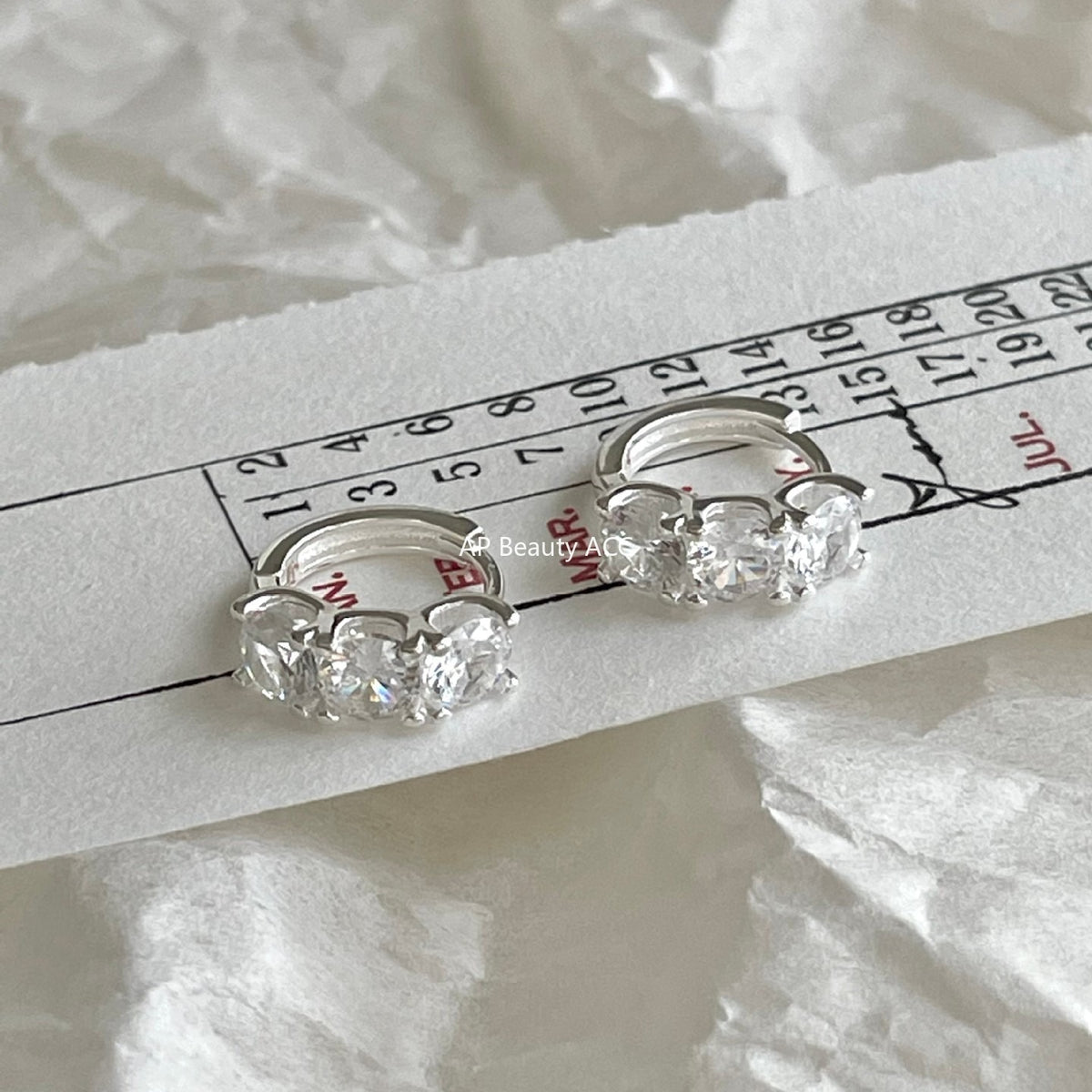 F廠-韓國韓版925純銀鋯石耳扣耳環簡約氣質百搭ins風耳飾「C1418」25.11-1