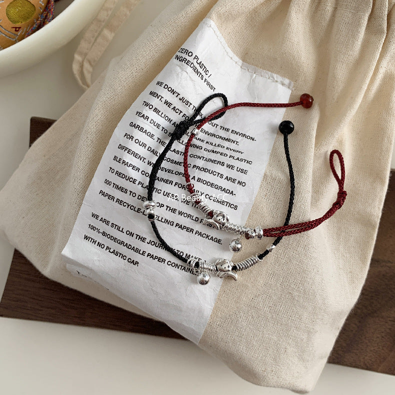 C廠-國朝新中式古風如意歲歲平安狗狗吉祥大象小象編繩手鍊S925純銀「1603-1605-1606」25.11-2