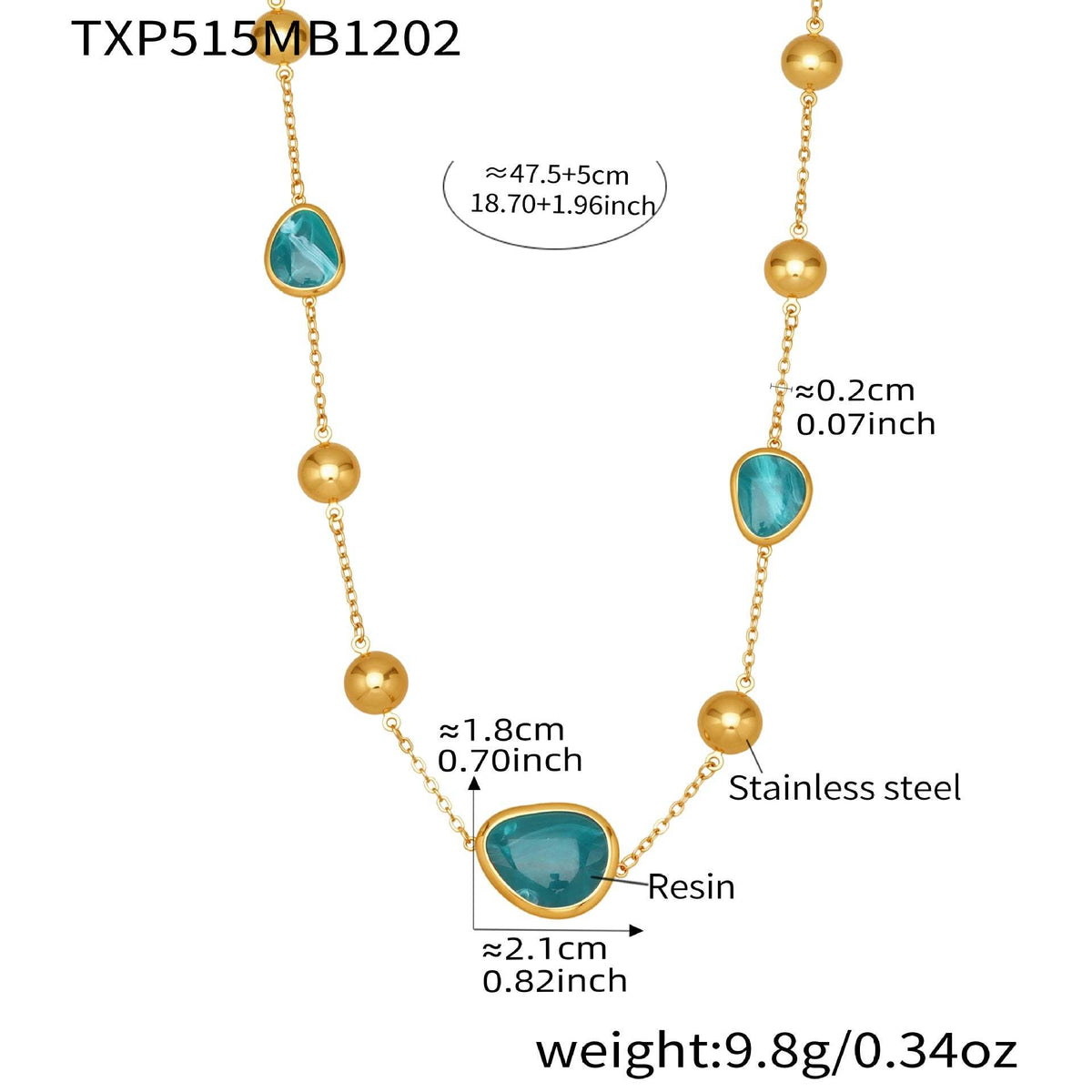 B廠-不鏽鋼彩色樹脂包邊項鍊5A鋯石愛心手鍊多巴胺飾品套裝鍍18k真金「TXP515」25.12-2