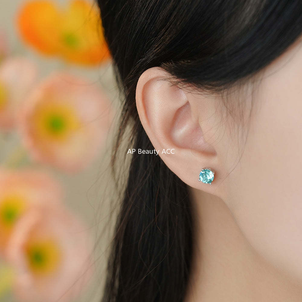 D廠-足銀S999小清新施華洛鋯石耳環女高級感多巴胺新款爆款耳飾「YC8779E_1」25.12-2