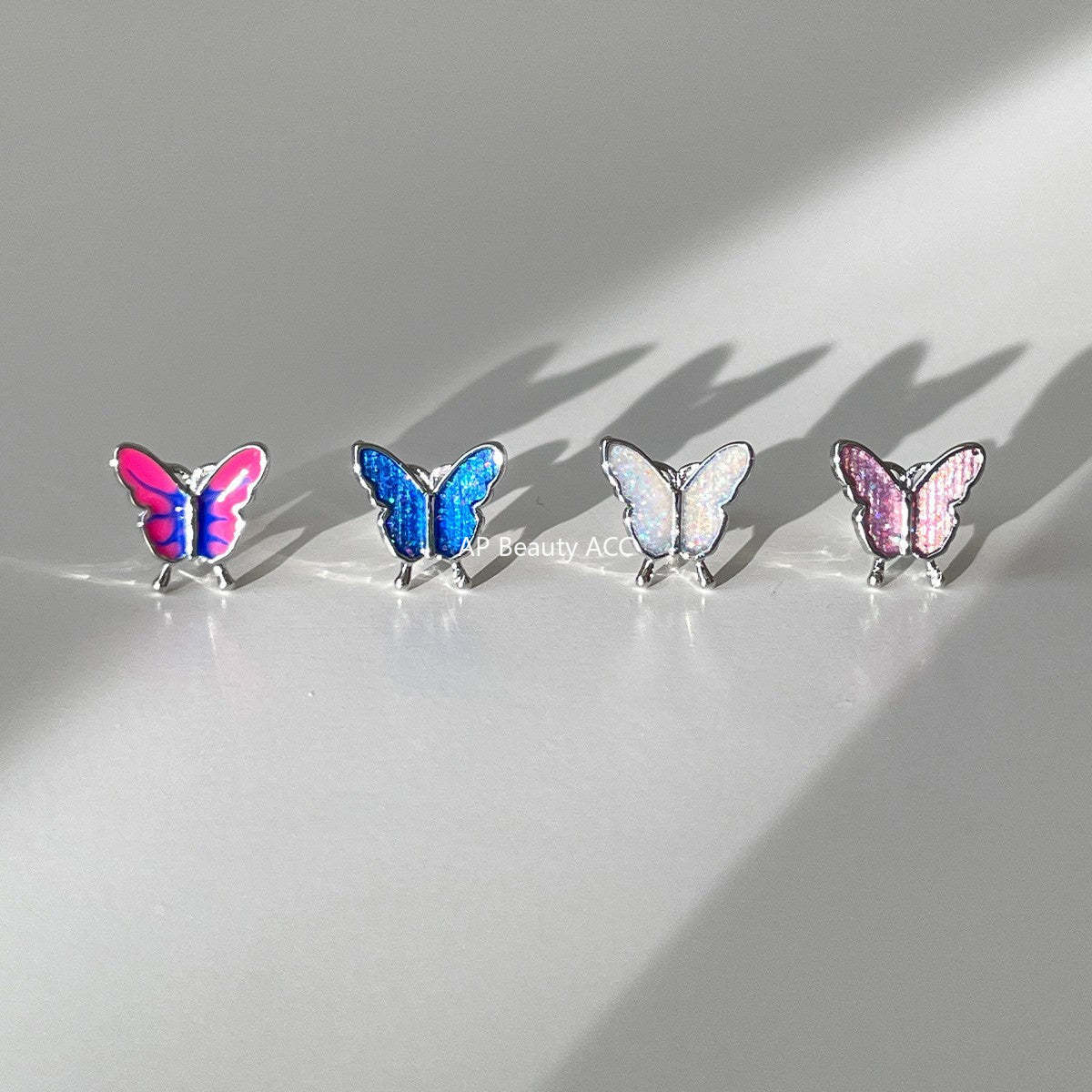 C廠-森系靈動蝴蝶耳釘女絕美夢幻甜美風銀針耳骨釘甜酷高級感秋冬耳飾「EH-4126」25.10-5