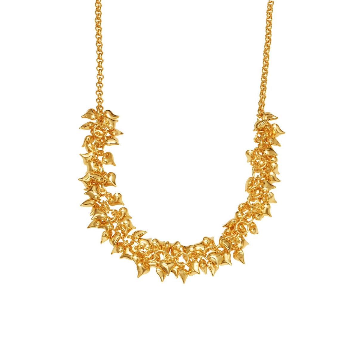 B廠-不鏽鋼多個桃心吊墜項鍊歐美時尚簡約輕奢風飾品鍍18k真金「P1700」25.11-3