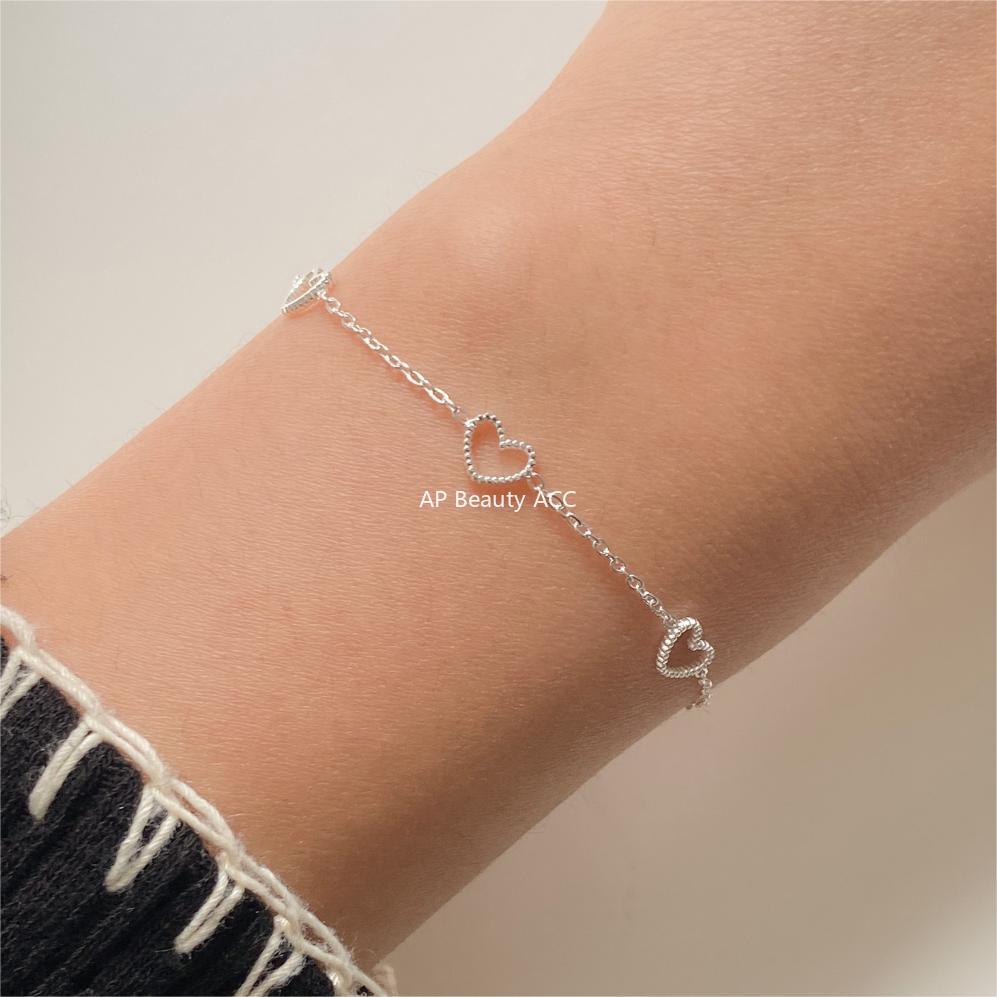 F廠-韓國韓版925純銀愛心手鍊簡約時尚INS小紅書手飾「A358」25.12-2