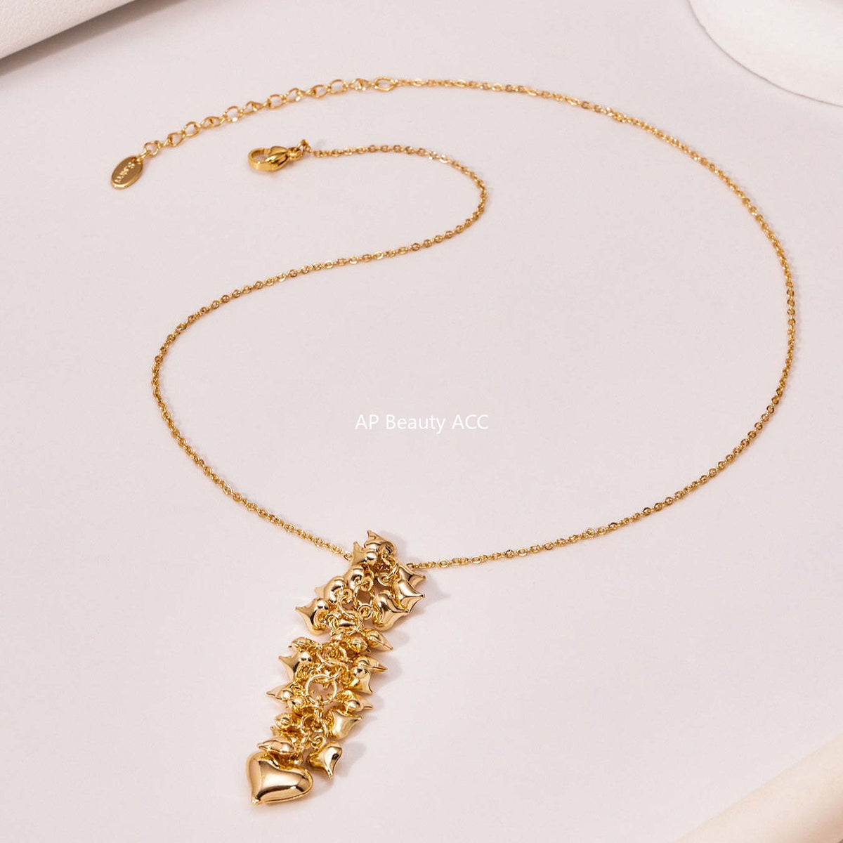 B廠-跨境熱銷款超多愛心手工項鍊耳環首飾套裝不鏽鋼鍍18k真金「TXP480」25.11-4