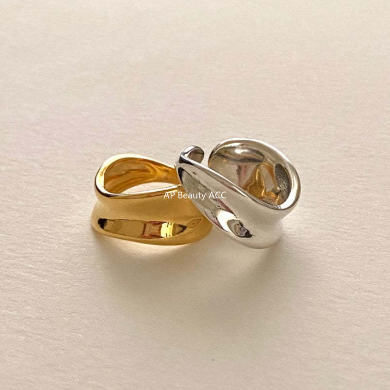 F廠-MC歐美極簡百搭潮人網紅925純銀不規則戒指日韓INS小眾指環食指「J1107」25.12-1