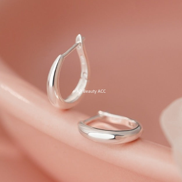 D廠-純銀S925極簡風簡約圓環耳扣女素圈小眾設計感百搭耳圈耳飾品批發「YC4712E_2」25.11-1