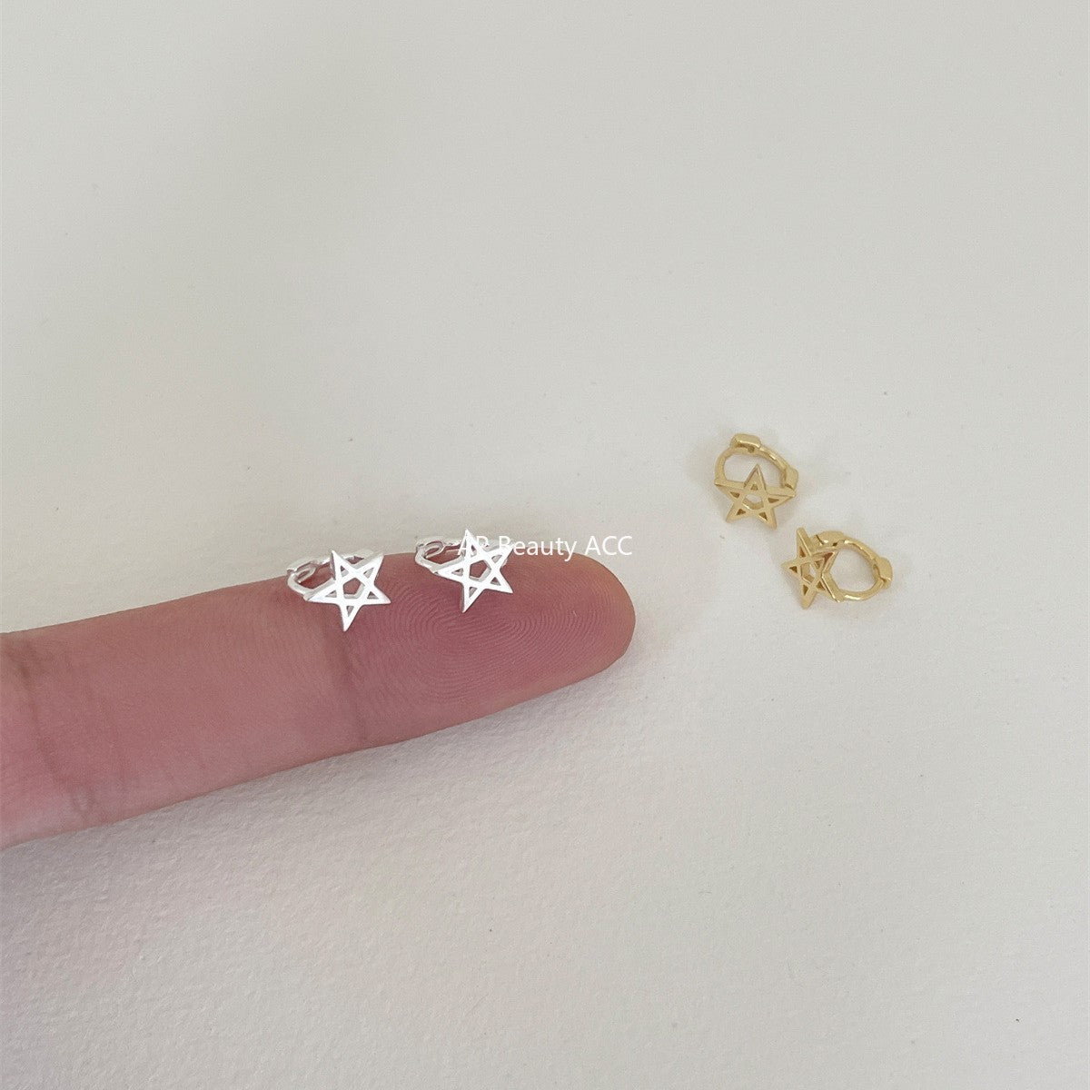 C廠-韓系時尚鏤空星星耳環女日常簡約高級感銀針耳圈輕奢小眾百搭耳飾「EH-4182」25.10-3