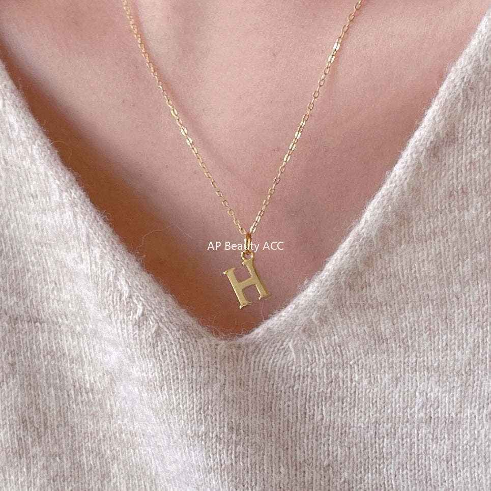 F廠-韓國韓版925純銀英文字母項鍊簡約ins網紅抖音小紅書項鍊「B1194」25.12-2