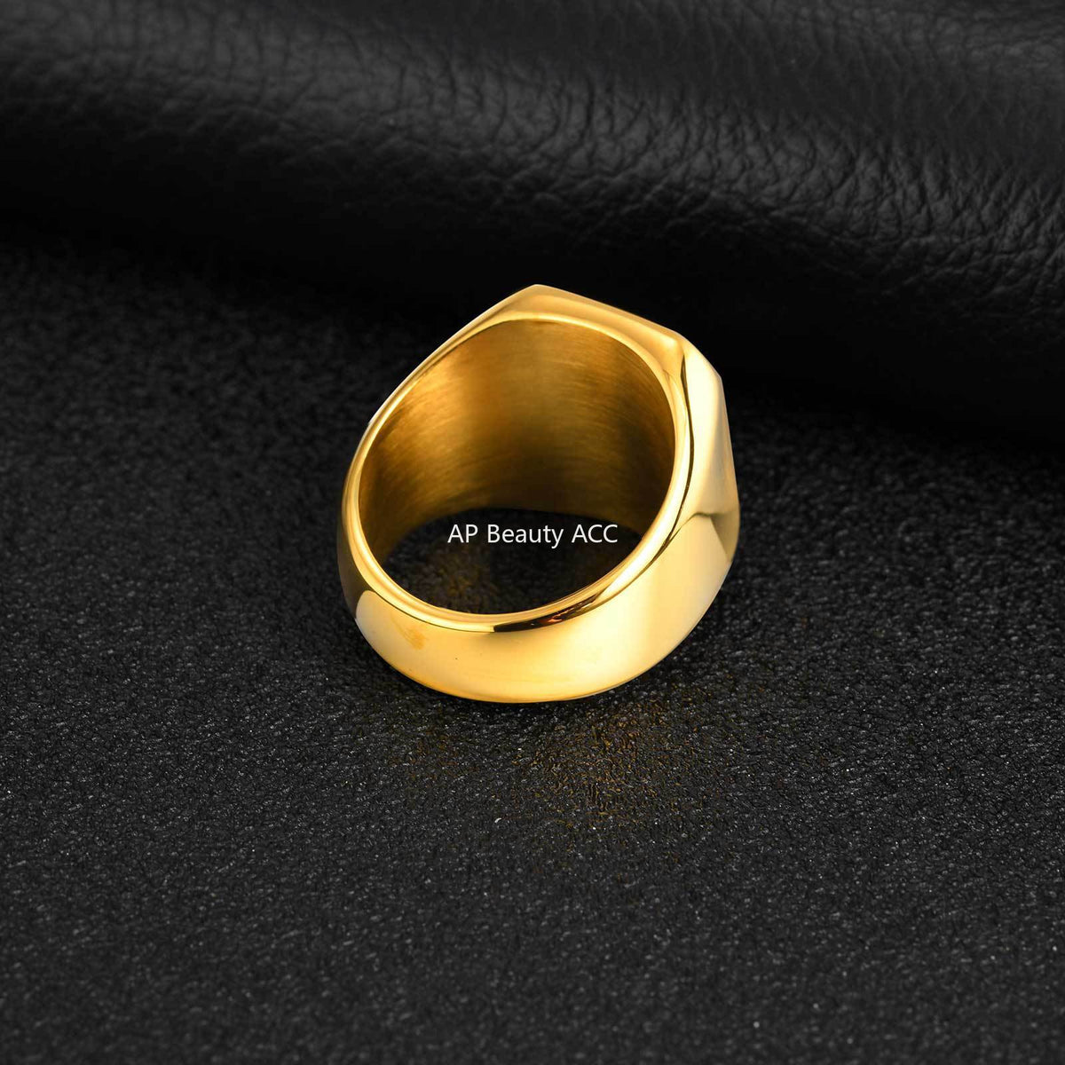 G廠-不鏽鋼鐳射鷹標男士復古符文戒指「RC-294」25.12-2