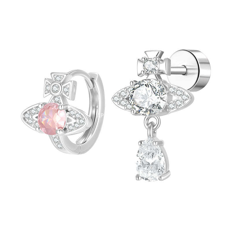 C廠-甜酷風爆閃鋯石星球耳釘鈦合金女高級感個性氣質別針鈦鋼新品耳飾「EH-4347」25.12-1