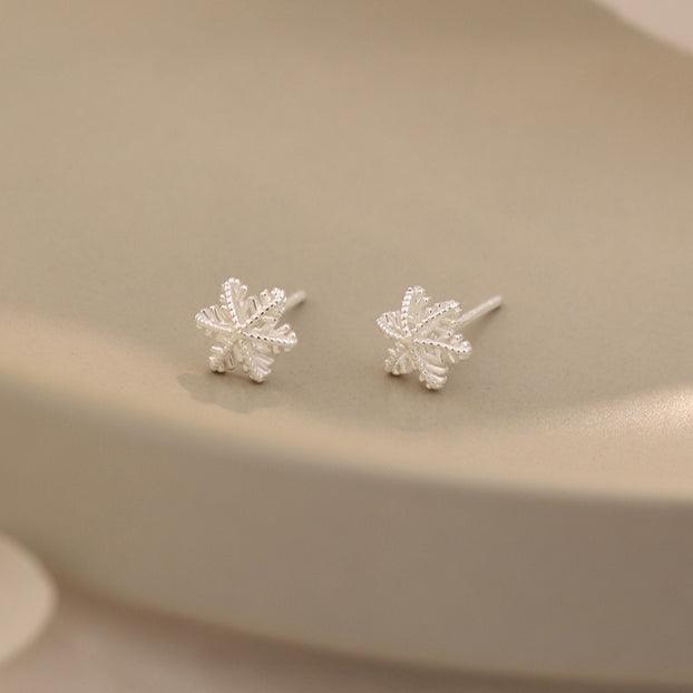 D廠-S999足銀雪花耳環冬季爆款簡約高級感氣質精緻養耳洞耳飾批發「YC2075E_1」25.01-3