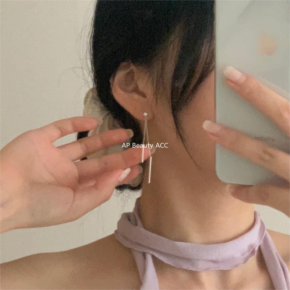 F廠-韓國韓版925純銀長線耳釘簡約時尚氣質ins長款流蘇耳飾「C1189」25.12-3