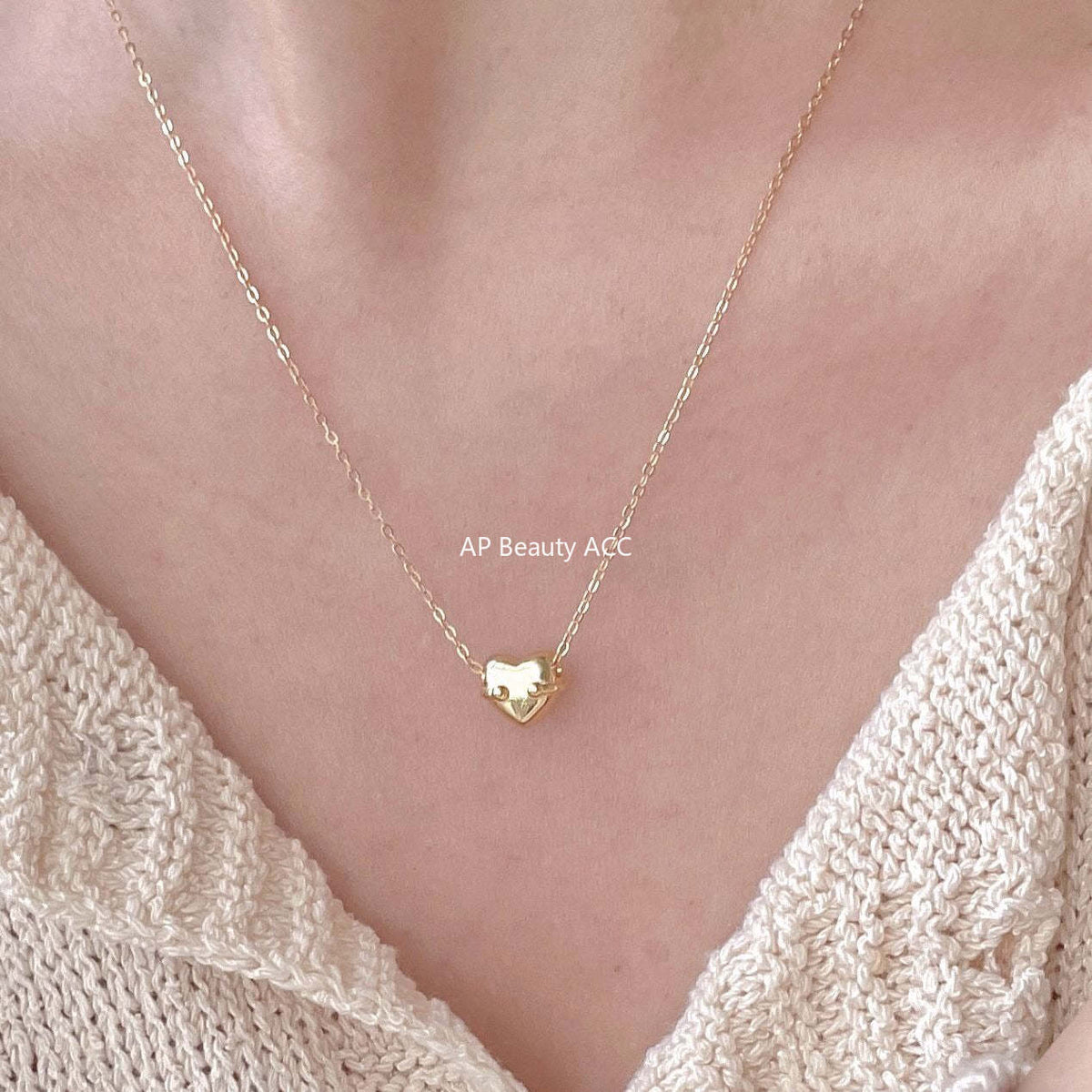 F廠-韓國韓版簡約銀飾 925純銀愛心項鍊百搭INS風個性設計款項鍊「B1385」25.11-4