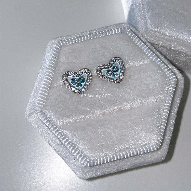 C廠-甜美精緻粉色鋯石十字架耳釘女個性獨特小香風鈦鋼耳骨釘小眾耳飾「EH-4328」25.11-4