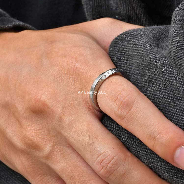 G廠-不鏽鋼日常穿搭維京盧恩符莫比烏斯戒指低調內斂指環「RC-999」25.12-2