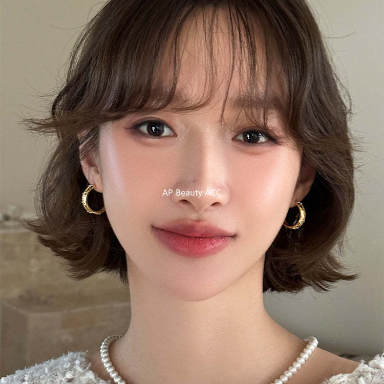 C廠-小眾輕奢高級感銀針耳圈女時尚度假風氣質耳環ins風獨特鋯石耳環「EH-4330」25.11-4