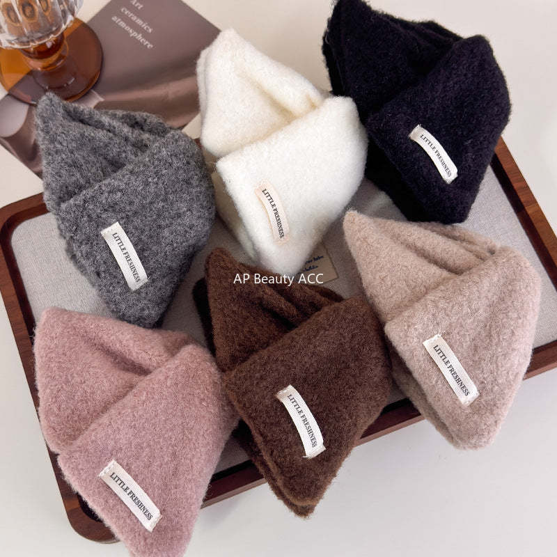 E廠-彩色毛呢三角抓夾女高級感2025新款大號鯊魚夾髮量大後腦勺盤髮夾「27721」25.11-4