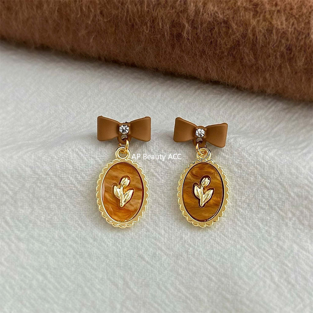 A廠-時尚高級感美拉德風咖色系秋冬爆款新款耳飾飾品耳環貨源批發「7024」25.11-1