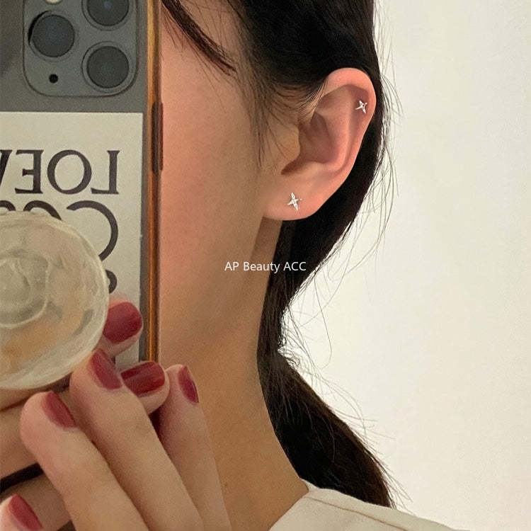 C廠-925純銀千紙鶴耳釘秋冬高級感小眾時尚耳環精緻百搭極簡日常耳飾「EH-4327」25.12-1