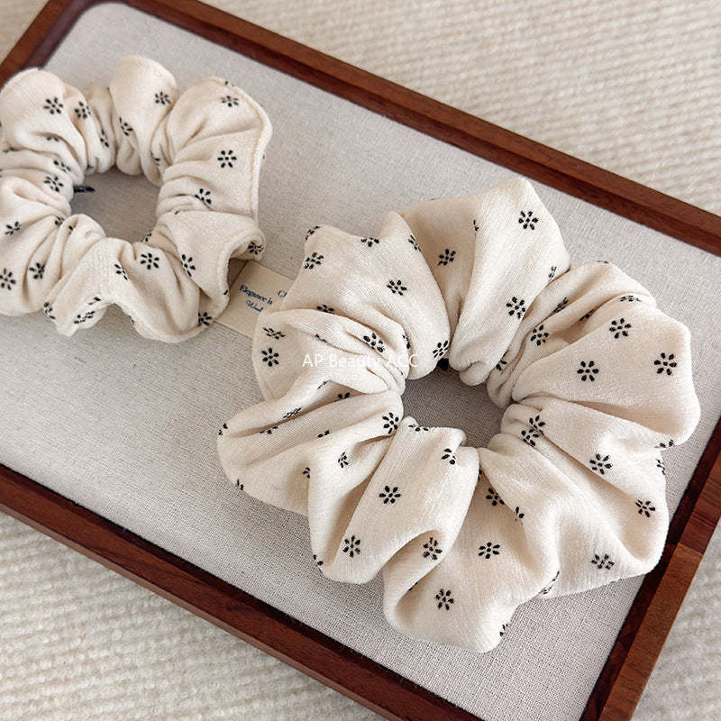 E廠-森系小碎花燈芯絨大腸髮圈高級感印花髮繩復古氣質馬尾皮筋頭繩女「27806」25.12-3