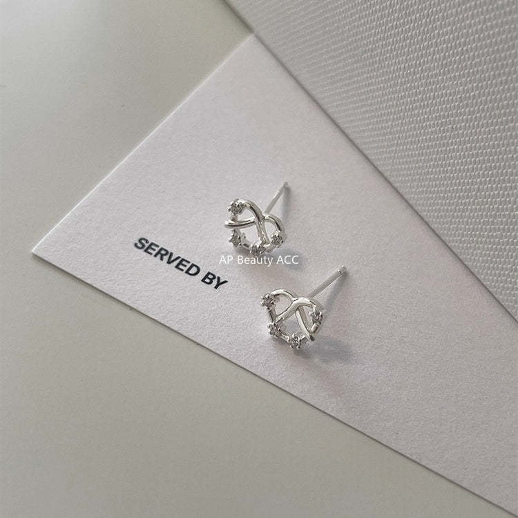 C廠-999純銀鹼水結耳釘女養耳洞小眾設計精緻耳環高級感洗睡免摘耳飾「EH-3307.sj」25.12-1