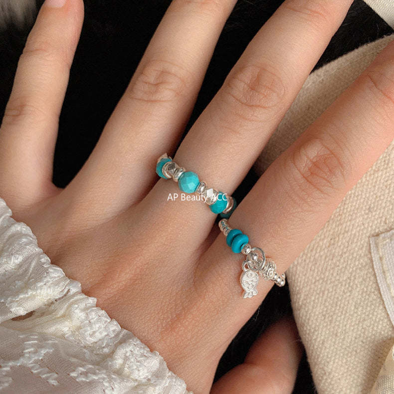 C廠-古風宮廷風葫蘆繡球愛心錢幣大象吉祥淡水珍珠彈力S925純銀戒指「RA」25.11-4