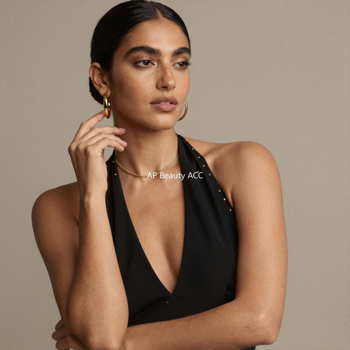 B廠-不鏽鋼滿天星菜花鏈波光粼粼超閃手鍊鎖骨項鍊套裝鍍18k金不掉色「P552」25.12-2