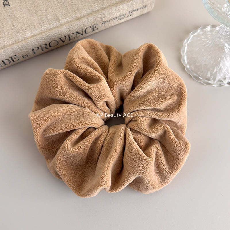 E廠-超大毛巾乾髮大腸圈髮飾不傷頭髮秋冬低馬尾丸子頭髮繩軟乎乎頭飾「26093」25.11-1