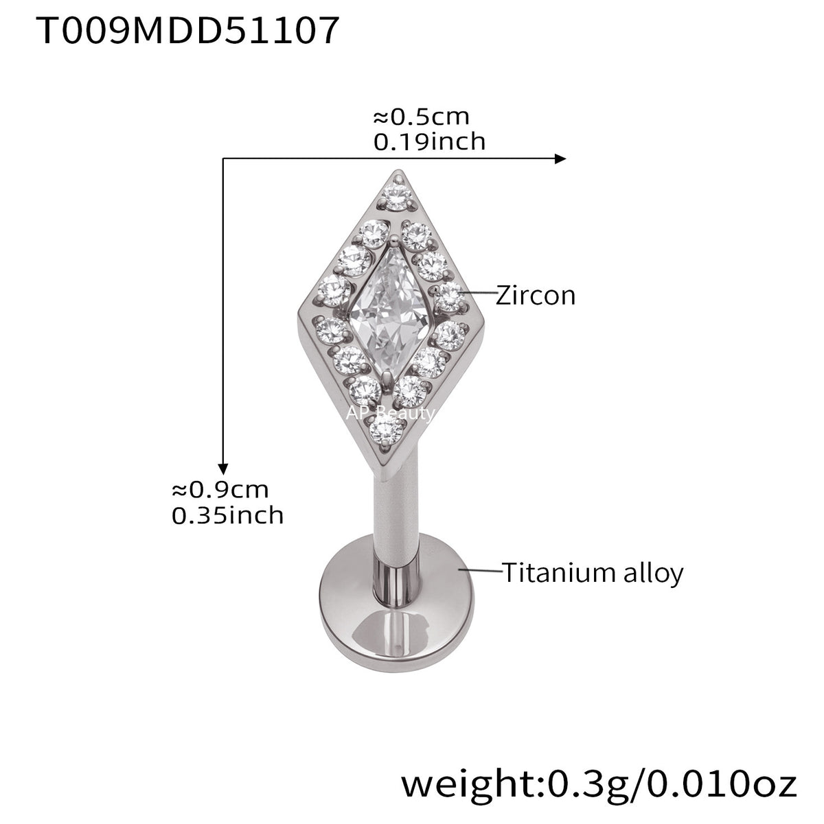 B廠-撒旦的孩子美人魚穿刺唇釘女鈦合釘甜酷辣妹唇環鈦合金飾品「T009」25.11-2
