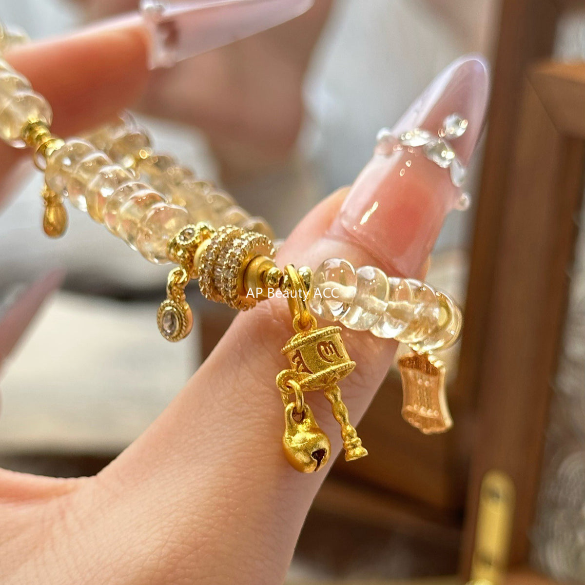 AS廠-天然黃水晶算盤時尚氣質簡約高級感招財轉運珠手鍊手串爆款「l2980」25.11-2