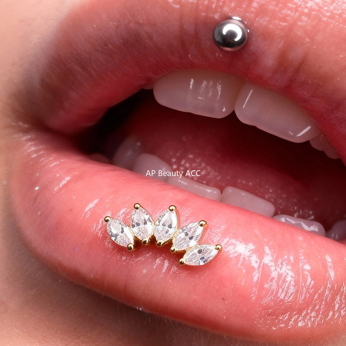 B廠-撒旦的孩子美人魚穿刺唇釘女鈦合釘甜酷辣妹唇環鈦合金飾品「T009」25.11-2