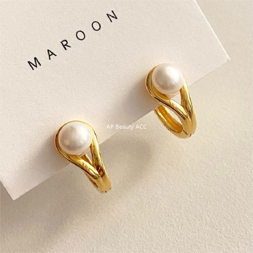 F廠-韓國韓版925純銀珍珠耳扣女簡約時尚ins風耳釘耳環「C1205」25.12-2