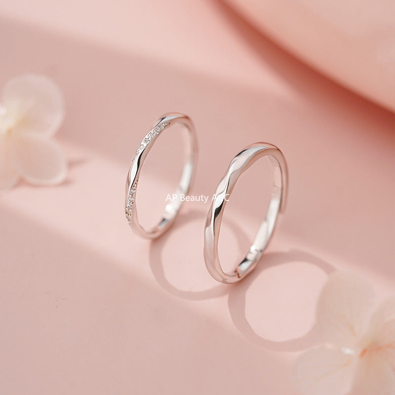 D廠-S999足銀莫比烏斯情侶對戒簡約幾何高級感時尚小眾情人節禮物批發「YC5051R_1」25.11-1