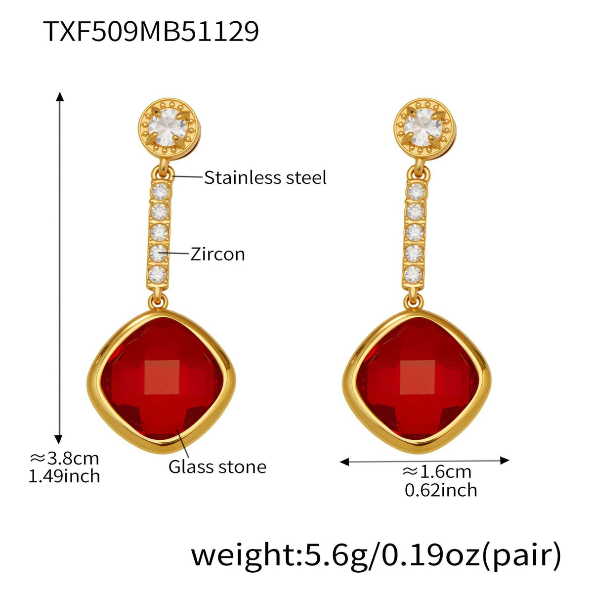 B廠-不鏽鋼四葉花鑲鋯石切麵包邊石頭手鍊長款毛衣鏈項鍊耳環首飾套裝「TXP509」25.12-1