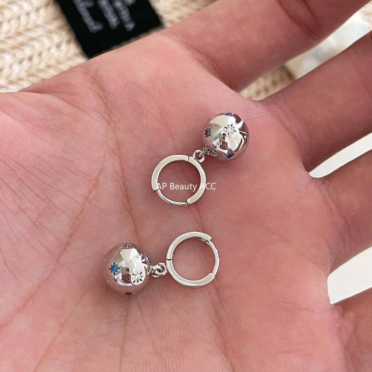 C廠-星球耳扣女小眾復古設計簡約銀針耳環時尚氣質極簡耳飾「EH-4124」25.12-2