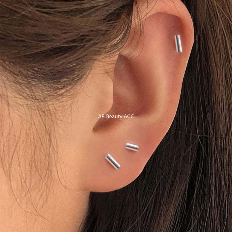 C廠-925純銀極簡日常幾何小方塊耳釘女百搭高級感養耳洞耳環秋冬耳飾「EH-4187」25.12-3