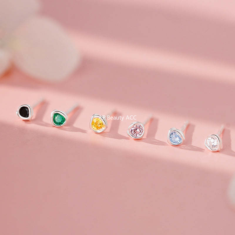 D廠-足銀S999線團耳釘簡約幾何多巴胺新款溫柔輕奢小眾個性耳飾批發「YC10043E」25.12-1