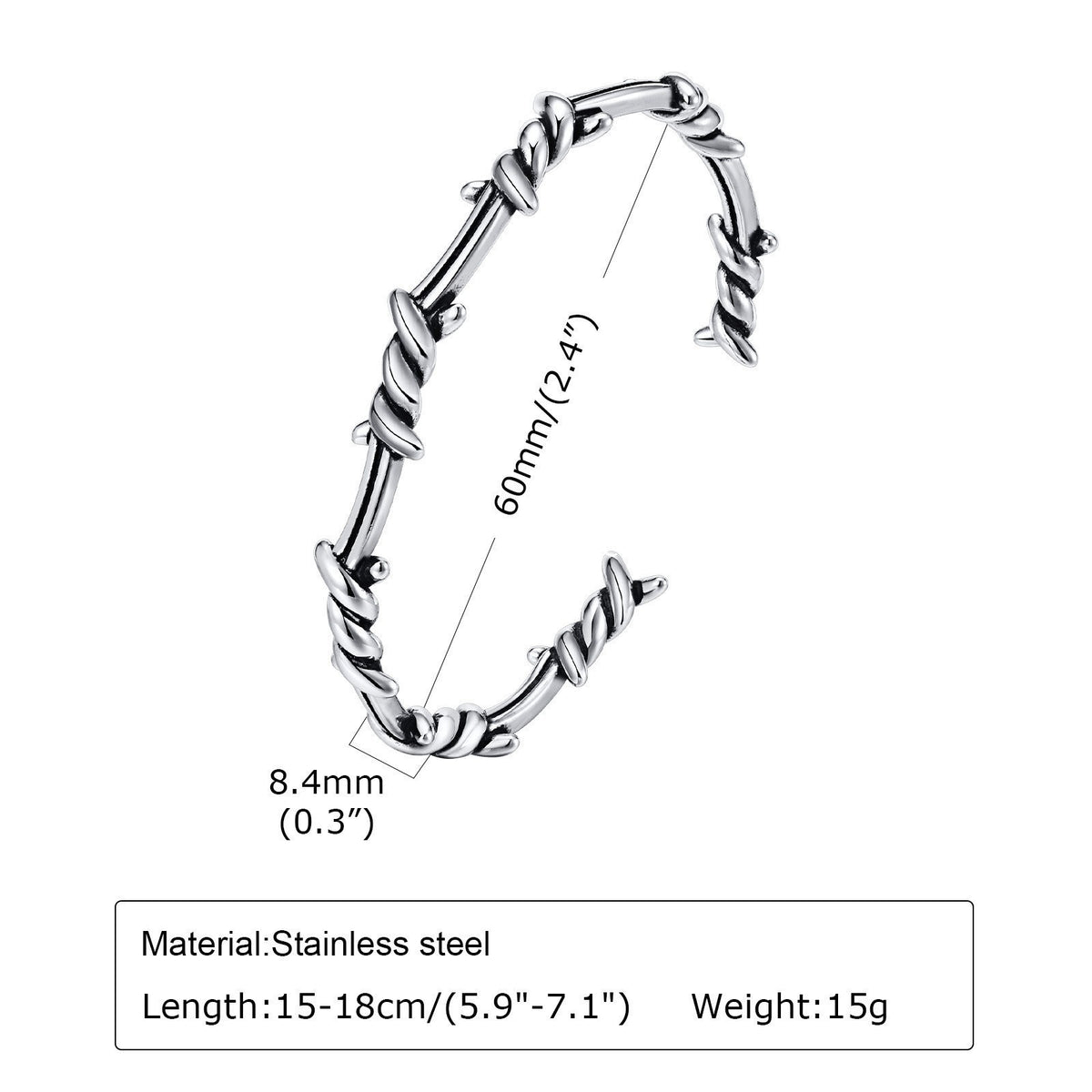 G廠-歐美跨境熱銷 男士不鏽鋼打結C形開口手鐲 時尚百搭飾品批發「B-510」25.11-1