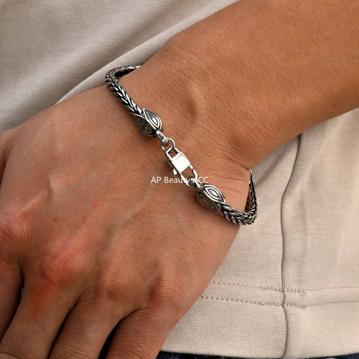 G廠-不鏽鋼外貿時尚嘻哈男孩龍骨鏈手鍊鋼色「BR-2710」25.11-2