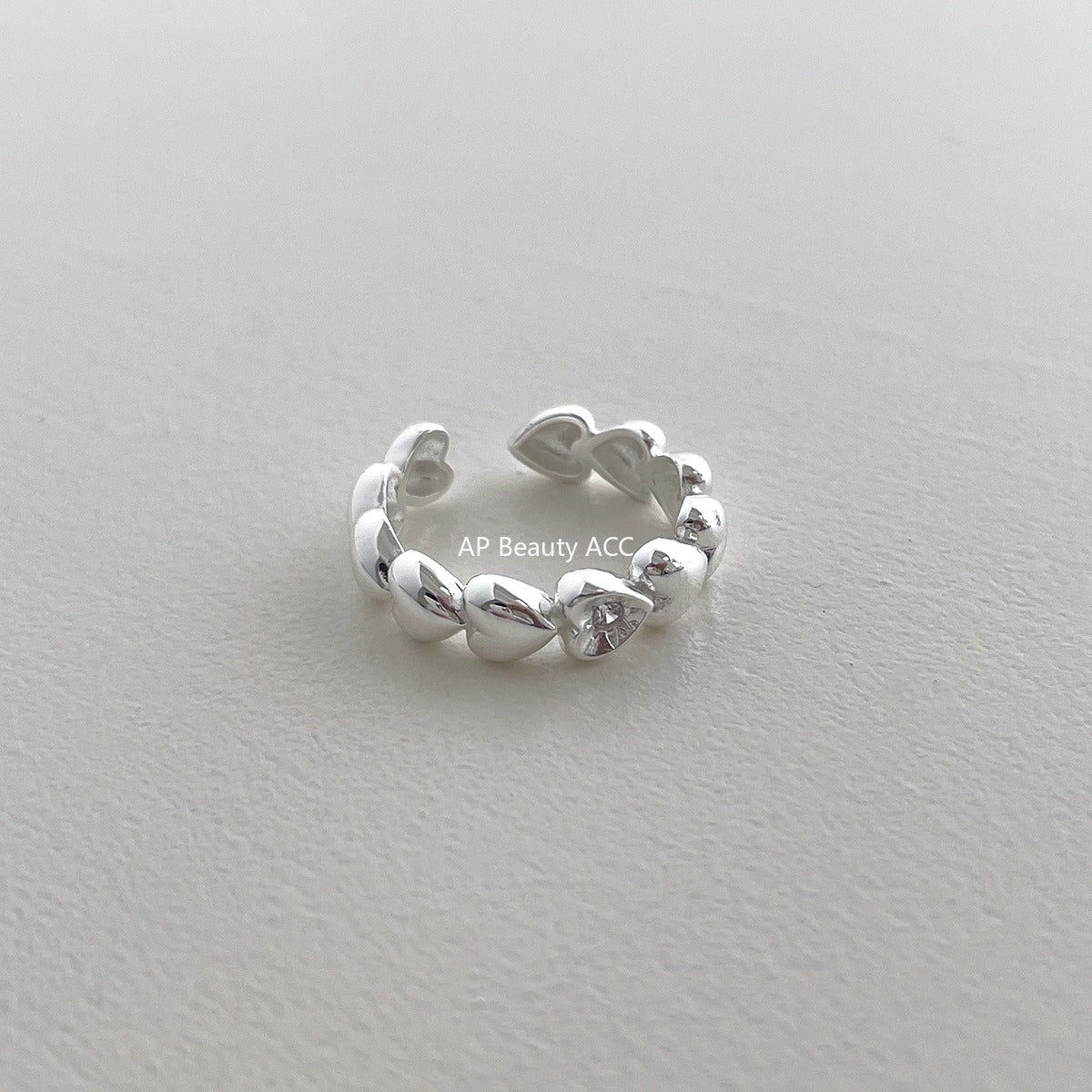 C廠-韓系簡約純銀愛心戒指女小眾精緻星星鋯石食指戒設計高級感新指環「JZ-0719」25.11-1