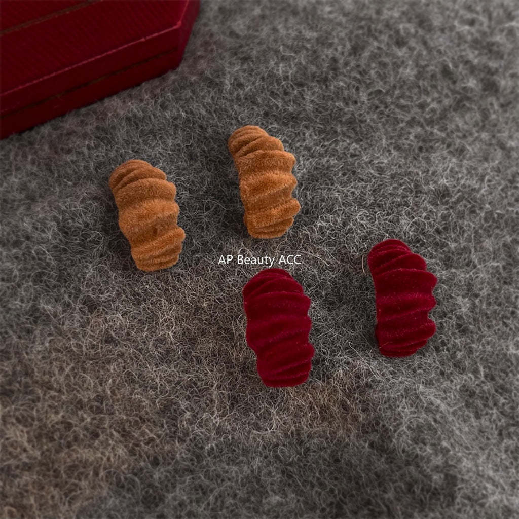 A廠-冬天款2025植絨小爆款幾何高級感肌理紋港風復古新款耳飾工廠耳環「7132-7133」25.11-3