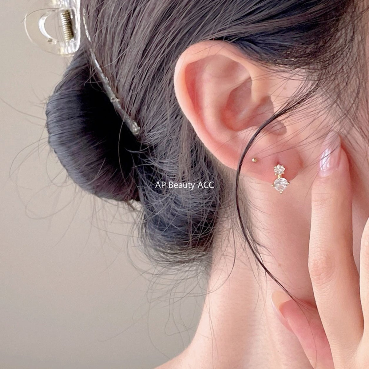 F廠-韓國韓版925純銀鋯石耳扣耳釘簡約氣質百搭ins風耳飾「C1419」25.11-1