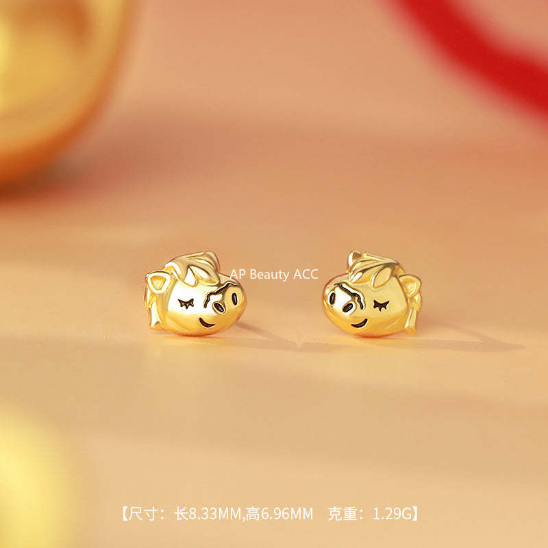 D廠-原創S999足銀 抱寶小馬項鍊輕奢手鍊本命年小眾耳環個性首飾「YC9697E_1 YC0248N_1 YC5388SL_1」25.11-3