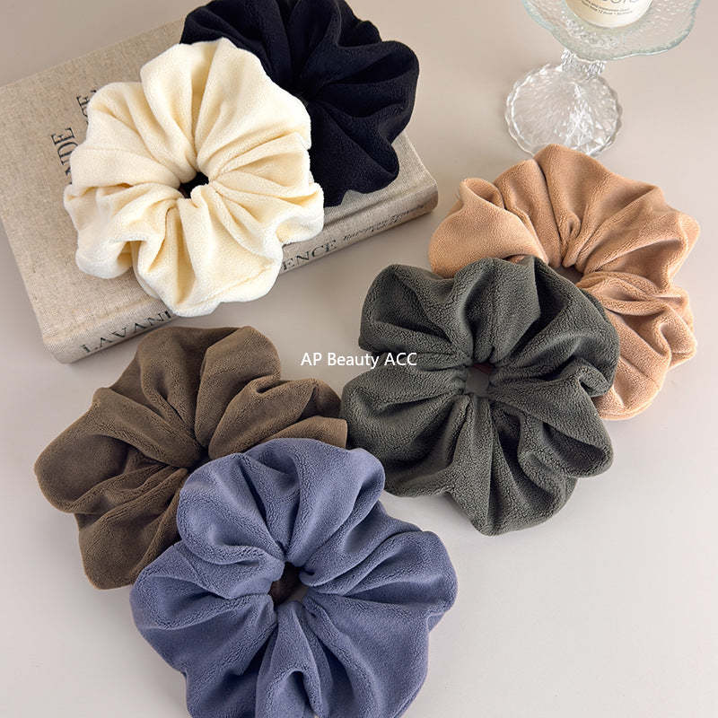 E廠-超大毛巾乾髮大腸圈髮飾不傷頭髮秋冬低馬尾丸子頭髮繩軟乎乎頭飾「26093」25.11-1