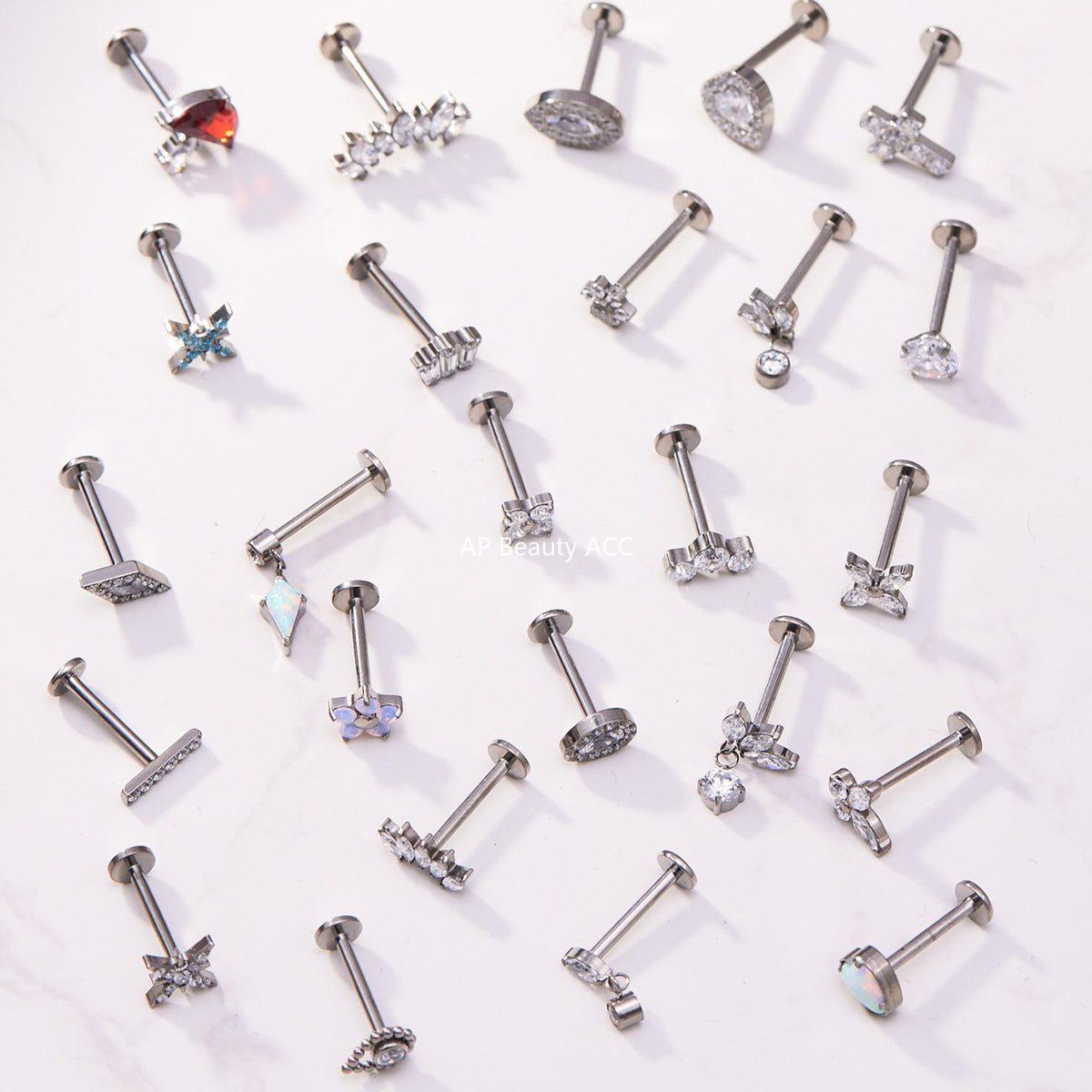 B廠-撒旦的孩子美人魚穿刺唇釘女鈦合釘甜酷辣妹唇環鈦合金飾品「T009」25.11-2