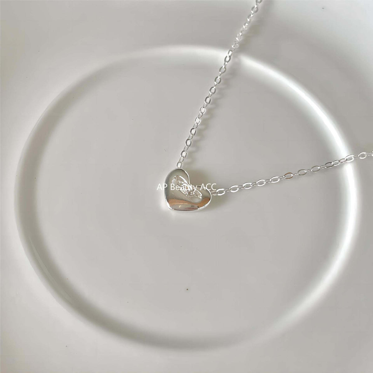 F廠-韓國韓版925純銀愛心簡約項鍊ins網紅抖音小紅書項鍊「B1192」25.12-2