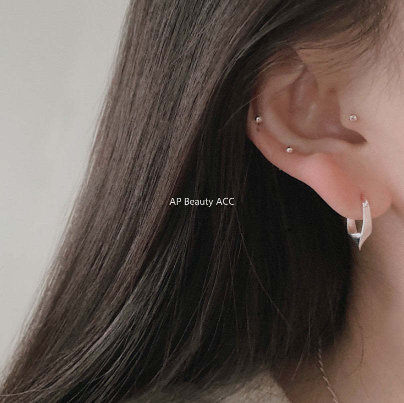 F廠-歐美韓國925純銀耳釘冷淡風圓珠耳環耳扣耳飾「C876」25.12-1