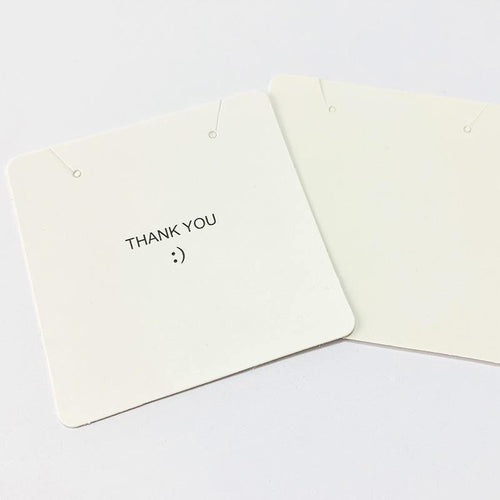 飾品配件- 成品飾品卡片 THANK YOU字樣紙卡 白卡紙印刷耳環項鍊包裝展示卡 「GF01」 - 安蘋飾品批發