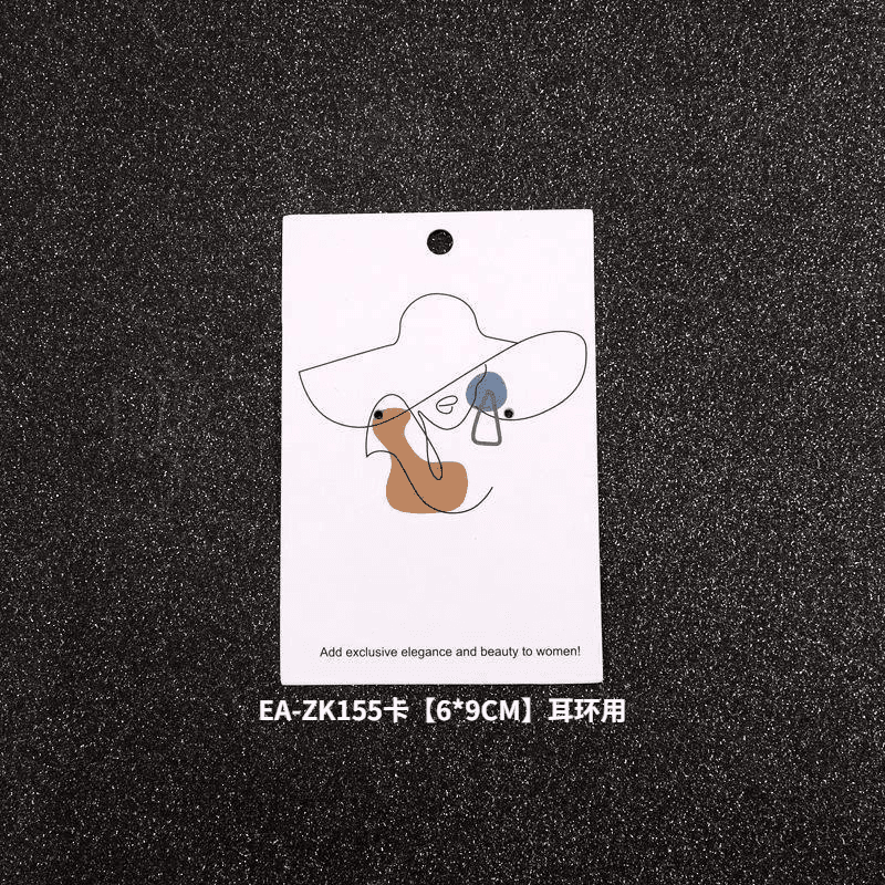 6x9cm- 200張特色耳環卡片飾品紙卡 銅卡紙厚實歐美設計展示包裝卡片 OPP袋請另購「GF03」 - 安蘋飾品