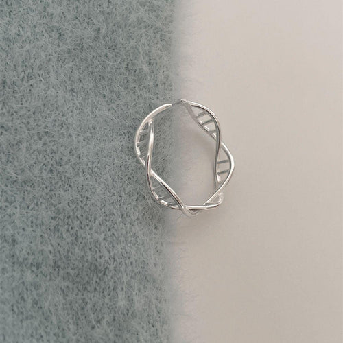 C廠-925純銀DNA戒指女款個性獨特高級感食指戒簡約小眾設計感指環新款「JZ-0464」23.10-2 - 安蘋飾品批發
